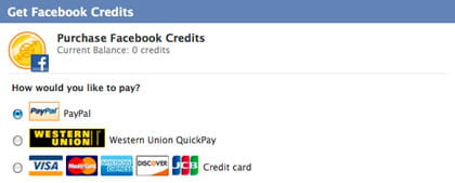les facebook credits peuvent s'acheter, ou 'être gagnés' en participant à des