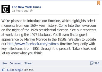 le new york times a décidé d'épingler le post expliquant la démarche de sa