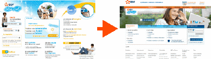 le site de l'offre bleu ciel d'edf, avant et après la refonte. le site de l'offre bleu ciel d'edf, avant et après la refonte.