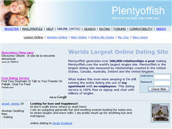 La page d'accueil de PlentyOfFish