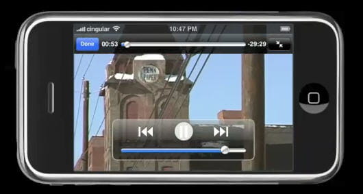 avec l'iphone, apple propose un véritable ipod vidéo. l'écran est enfin de