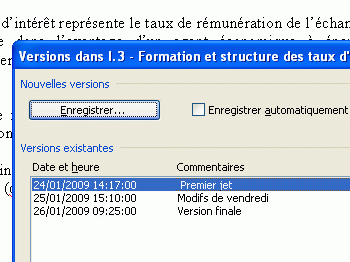 enregistrez chaque document de travail sous une version diff&eacute;rente 