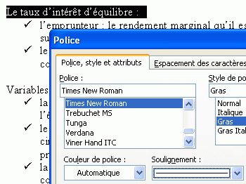choisissez vos options de mise en page, s&eacute;lectionnez votre texte... et pressez