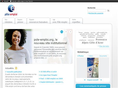 le site pôle-emploi.org a été mis en ligne le 18 janvier 2009 