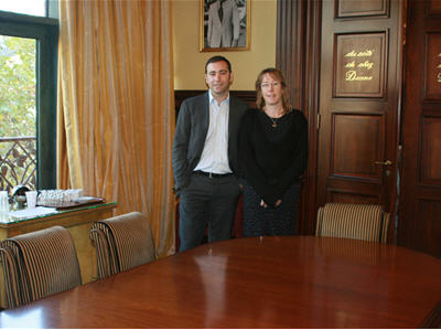 Jean-François Aguesse, directeur associé de Synodiance et Nicole Speed-Miquel, responsable Internet de Lucien Barrière