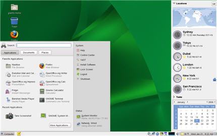 capture d'écran de la distribution open source novell suse linux 